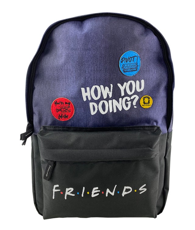 Ghiozdan Friends denim pentru gimnaziu, albastru si negru - imagine 5